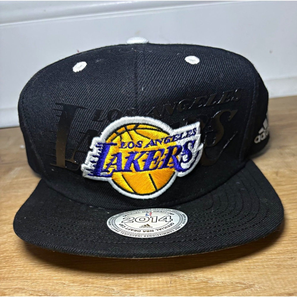 adidas Los Angeles Lakers NBA 2014 Draft Snapback Cap Hat Black Purple Gold